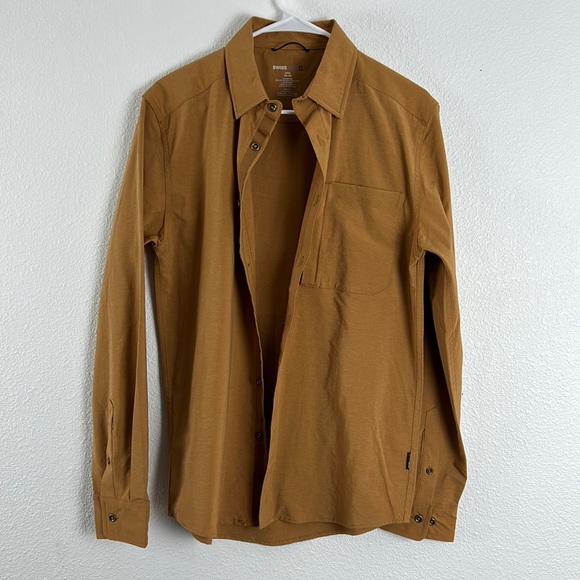 Swiss Tech Camel colored button down - Picture 1 of 6